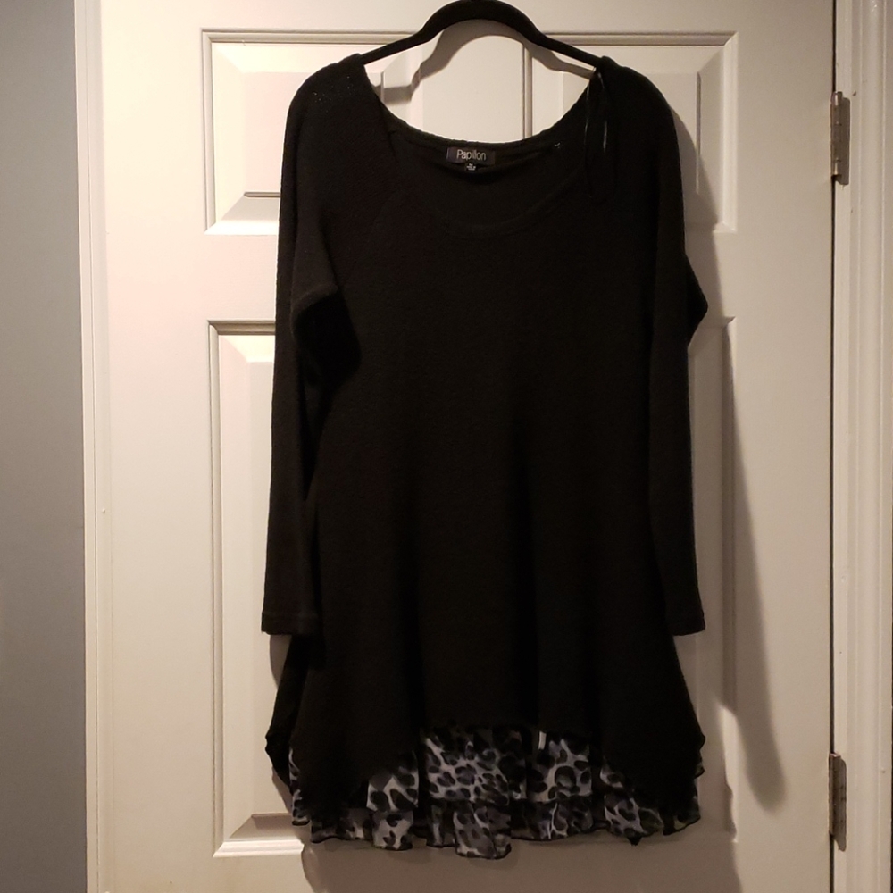 Dress - black and animal print